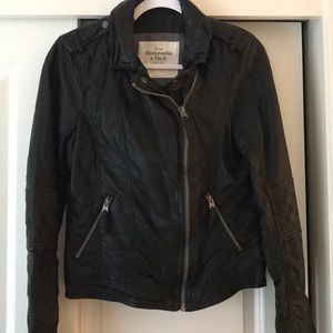 Vegan leather motorcycle jacket